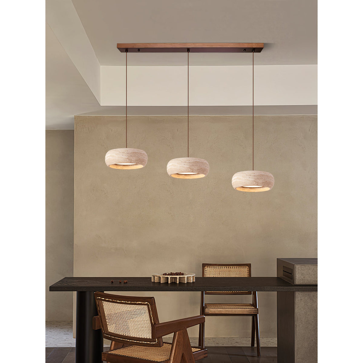 Travertine Drum Pendant Light