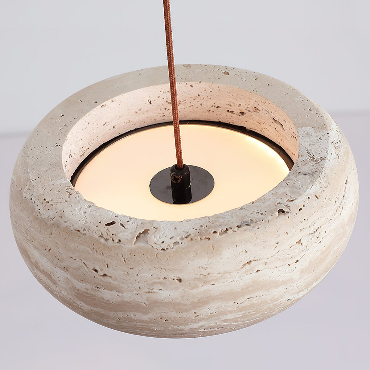 Travertine Drum Pendant Light