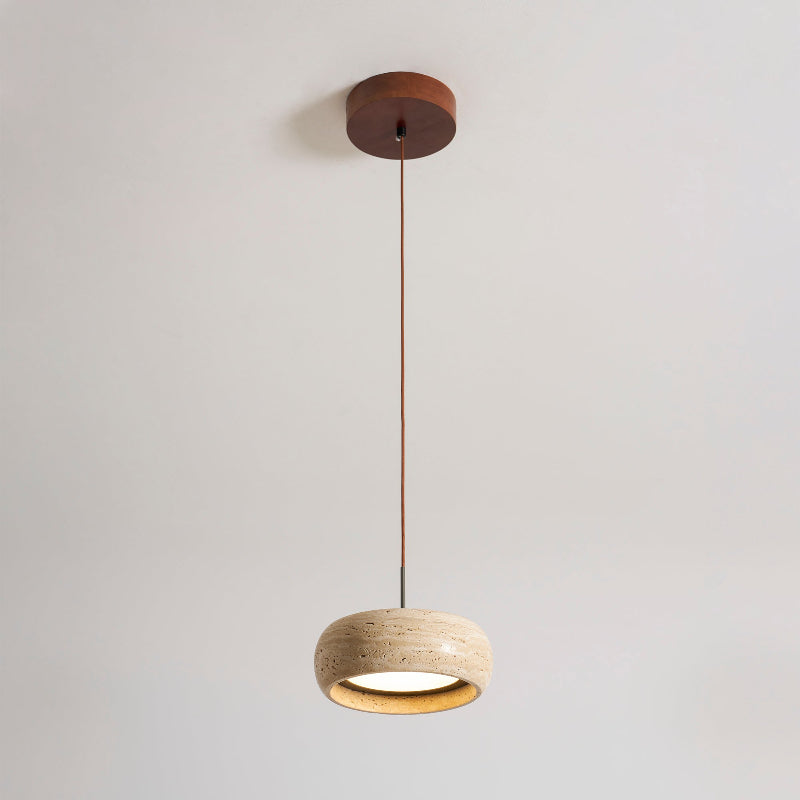 Travertine Drum Pendant Light