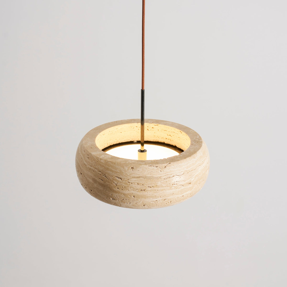 Travertine Drum Pendant Light