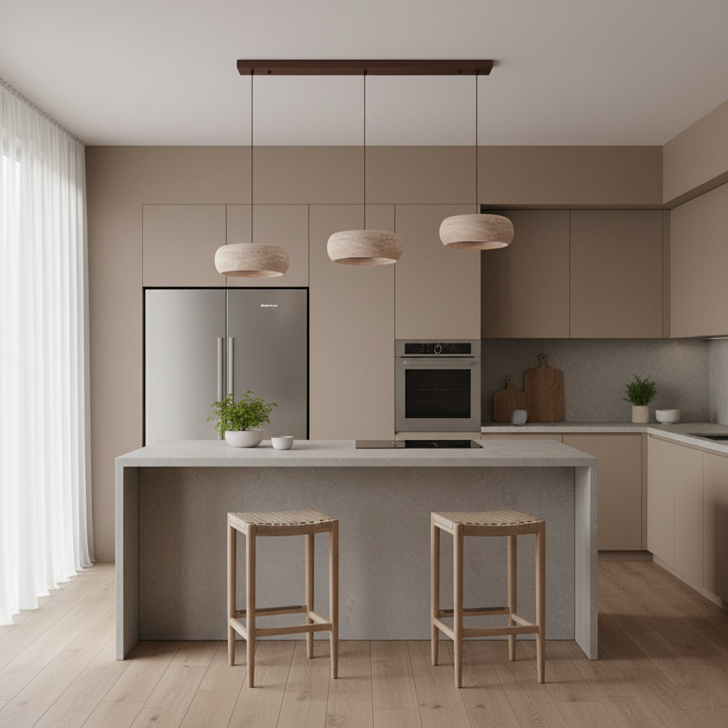 Travertine Drum Pendant Light