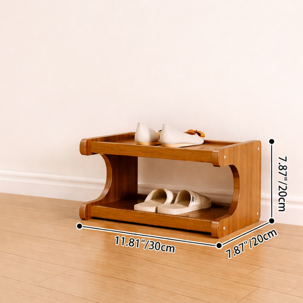 Scandinavian Bamboo Shoe Organizer - 2-6 Tier Shoe Rack Storage Cabinet Shoe Storage