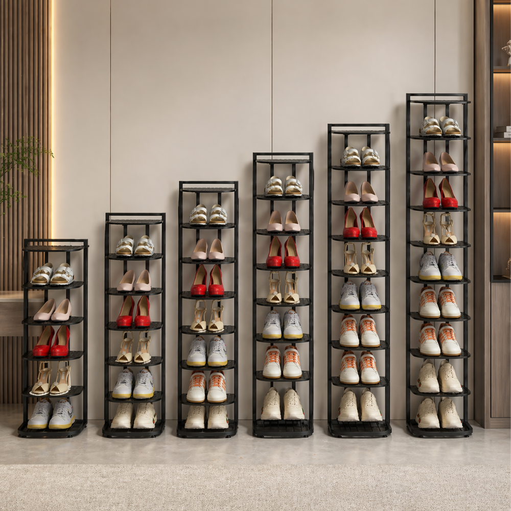 Minimalist Iron Shoe Rack - 5 to 10-Tier Space-Saving Shoe Organizer Shoe Storage
