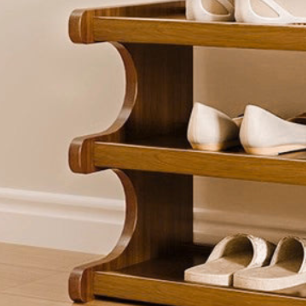 Scandinavian Bamboo Shoe Organizer - 2-6 Tier Shoe Rack Storage Cabinet Shoe Storage
