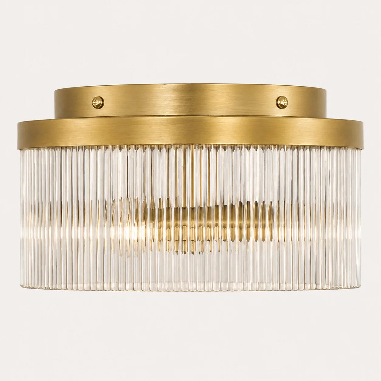 Vesper Ribbed Glass Flush Mount, 14 in