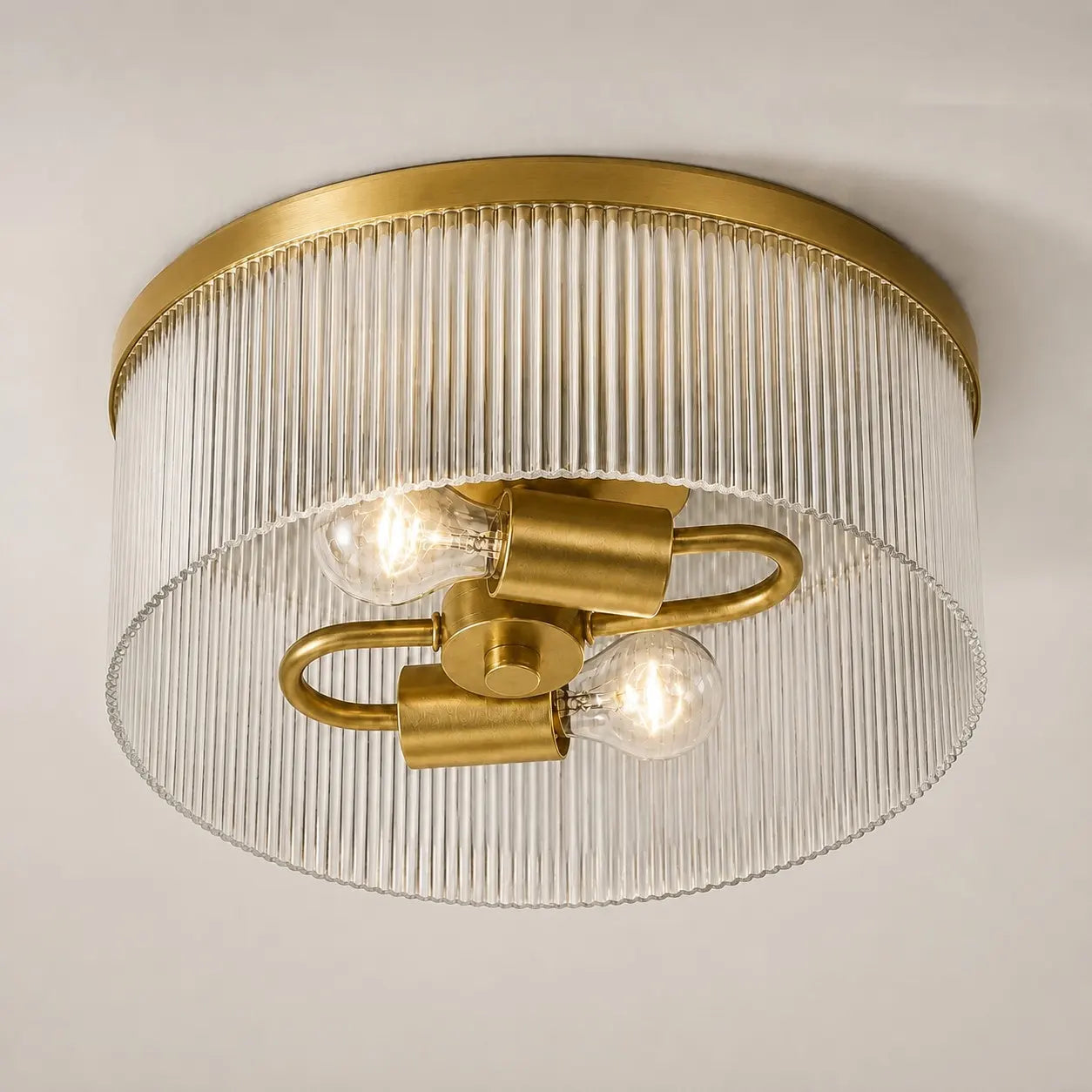 Vesper Ribbed Glass Flush Mount, 14 in