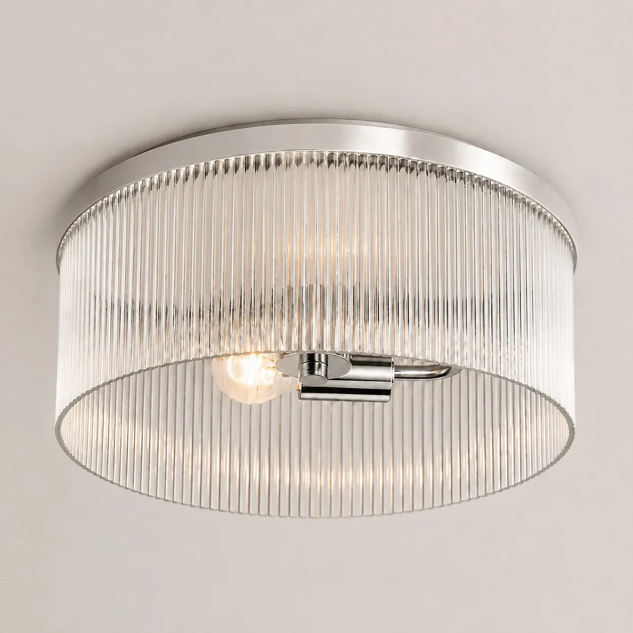Vesper Ribbed Glass Flush Mount, 14 in