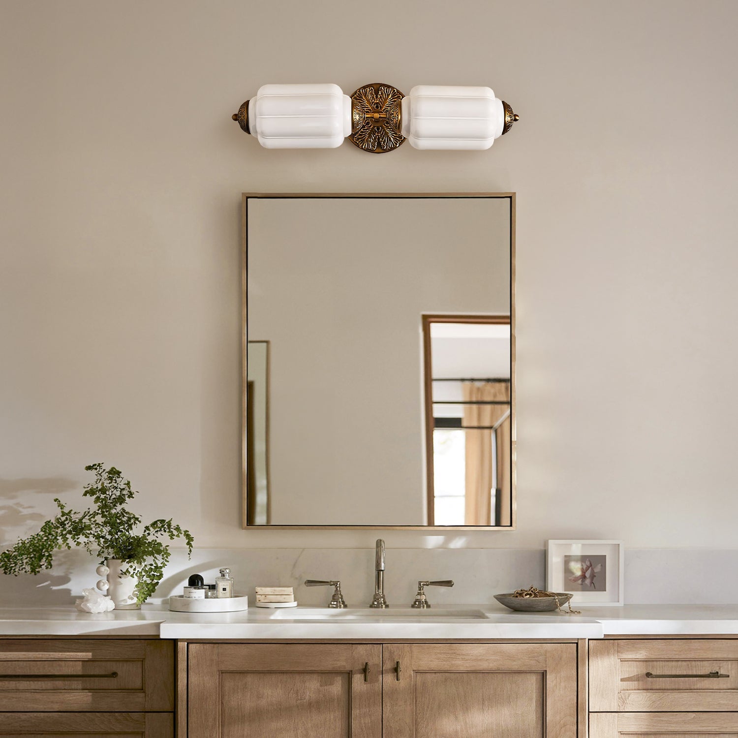 Eloise 2-Light Milk Glass Vanity Light