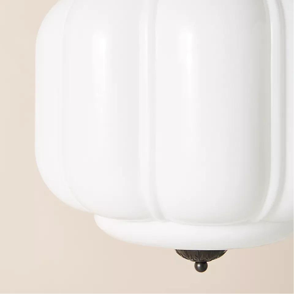 Lumi Vintage Milk Glass Eloise Pendant Light, 1-Light