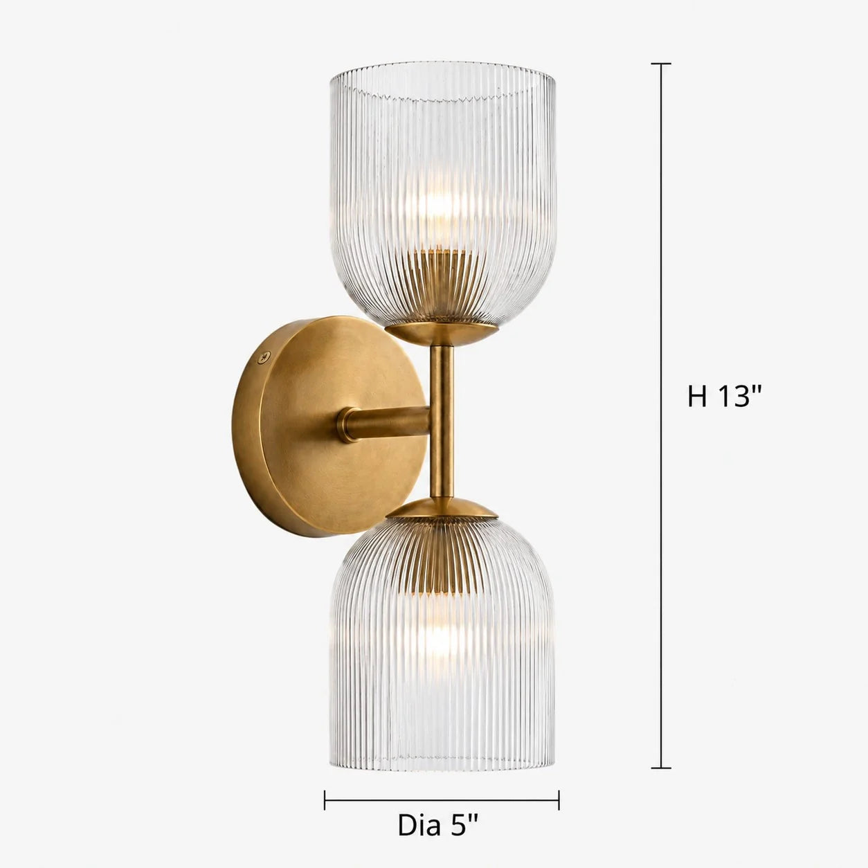Vireo Ribbed Glass Wall Sconce, 1 to 3 Light