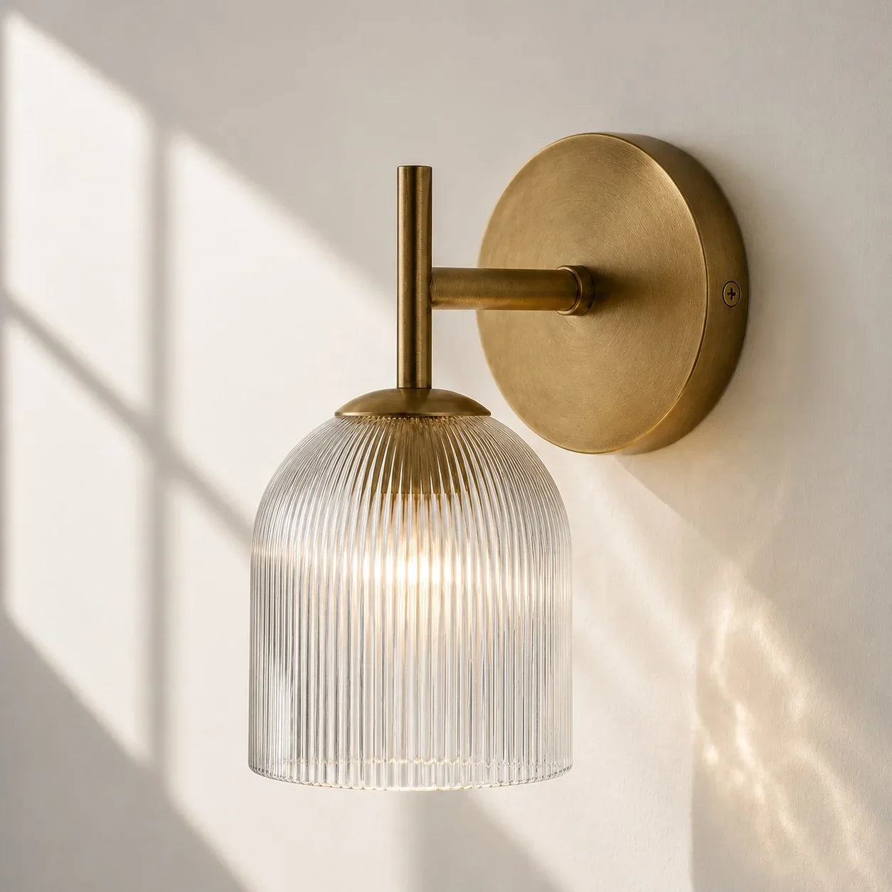 Vireo Ribbed Glass Wall Sconce, 1 to 3 Light