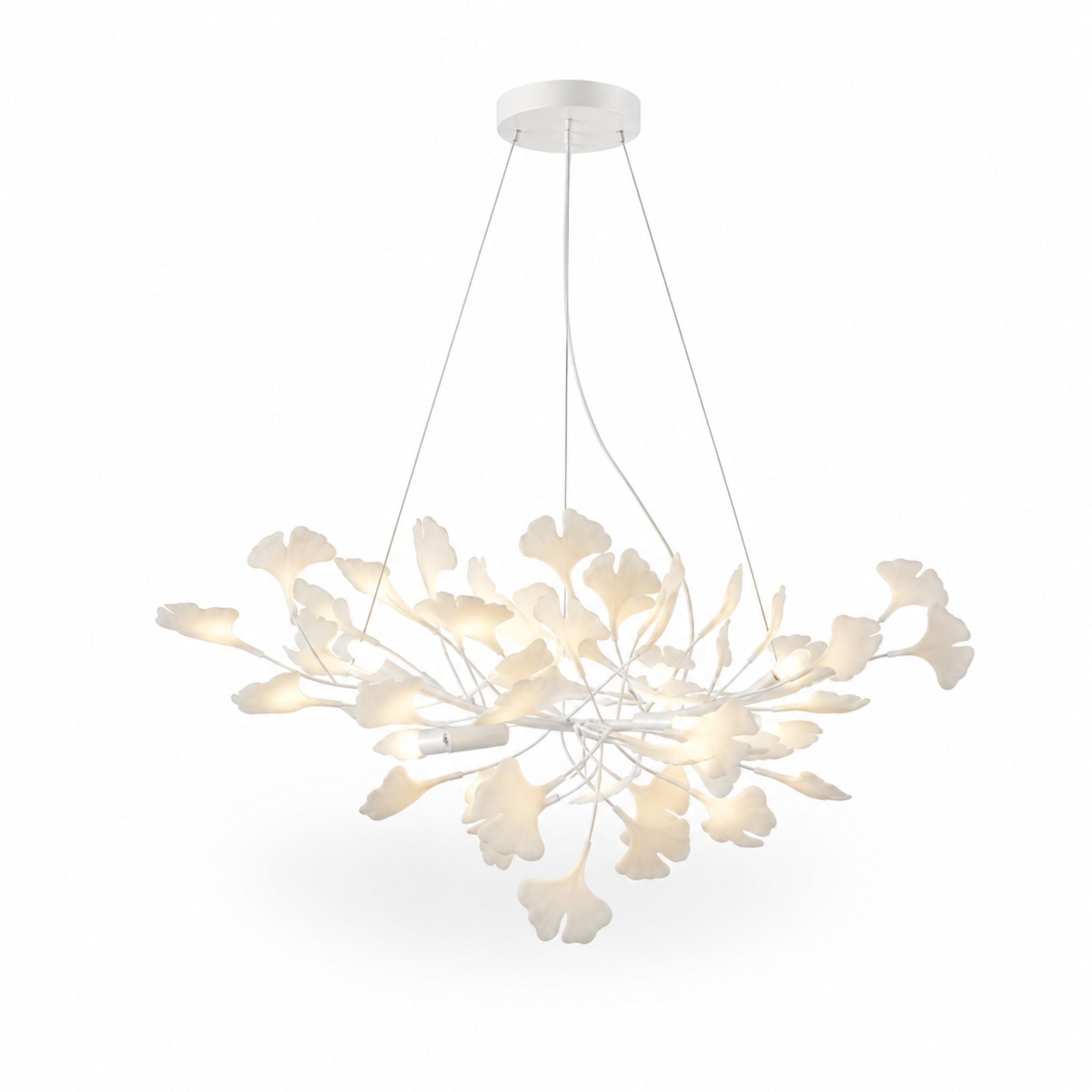Horizon Bloom Gingko Chandelier — 39.3 in, white branches