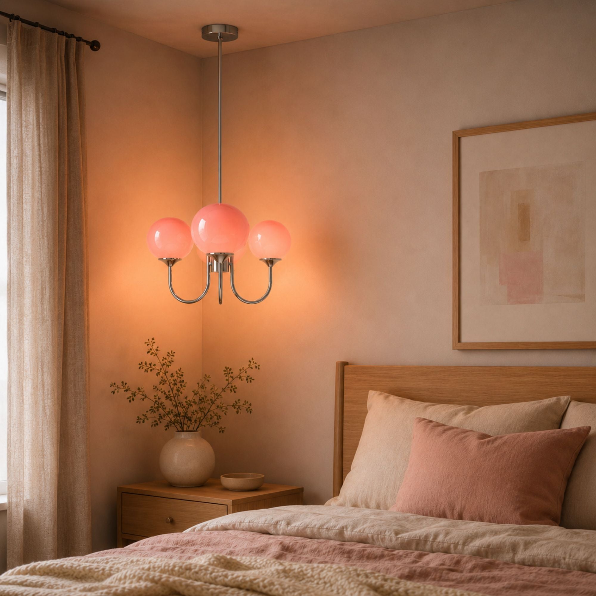 Marshmallow Chandelier — detail shot, frame and glass finish