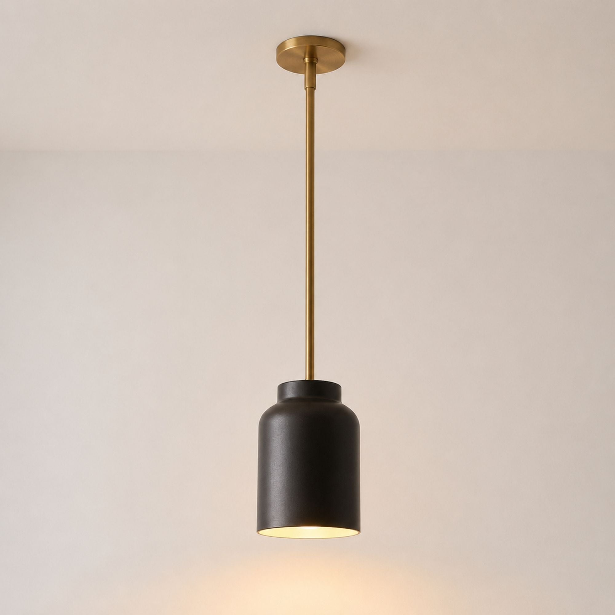 Nerys Pendant Light — 7.5in, Dark Bronze shade, Antique Brass finish