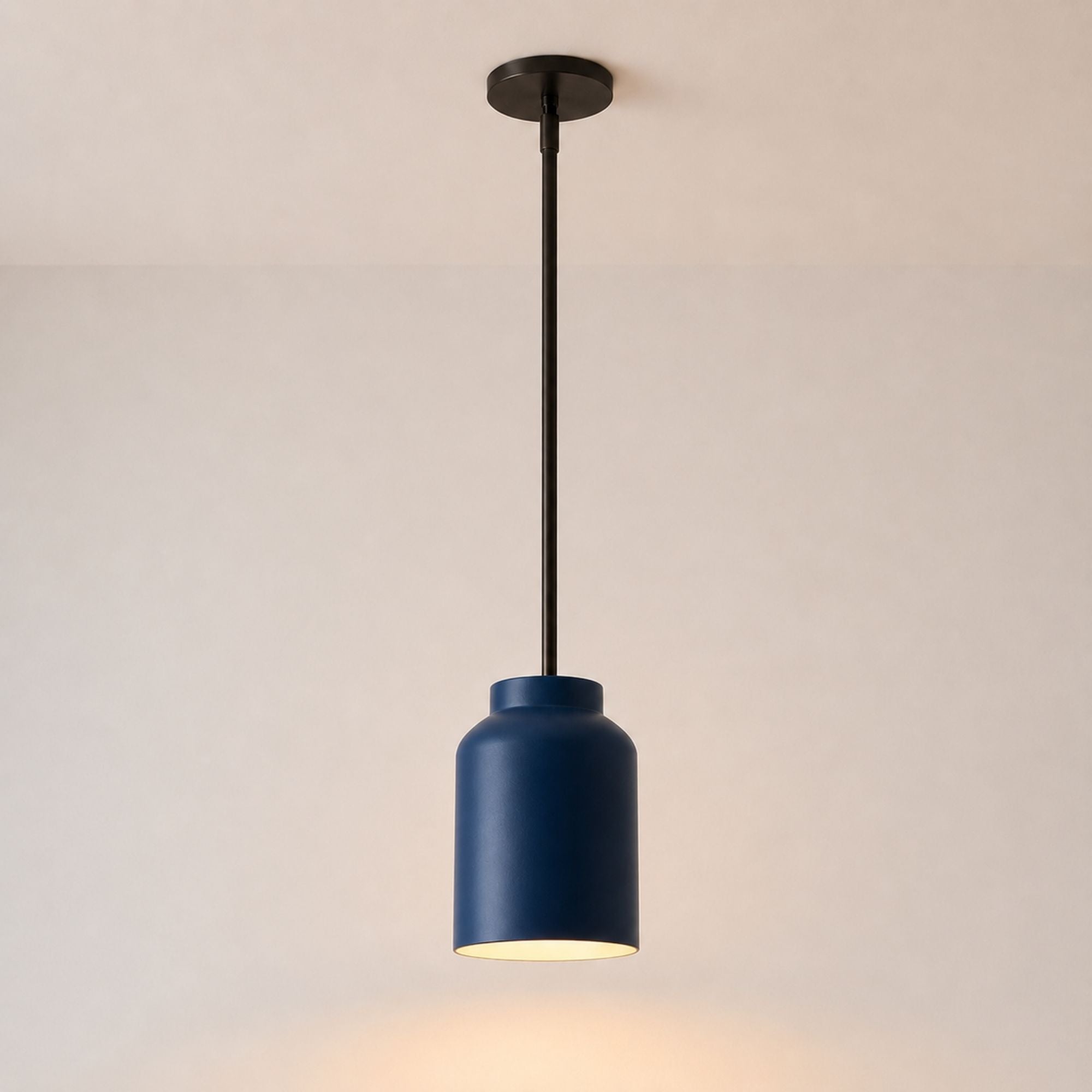 Nerys Pendant Light — 7.5in, Regal Blue shade, Dark Bronze finish