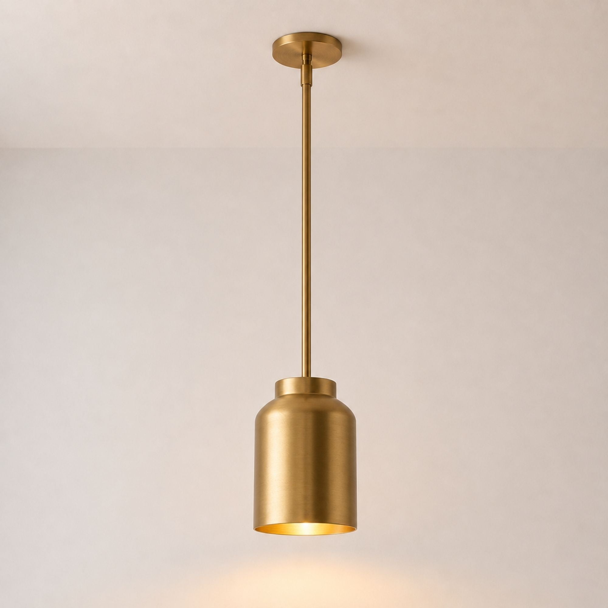 Nerys Pendant Light — 7.5in, Brass shade, Antique Brass finish