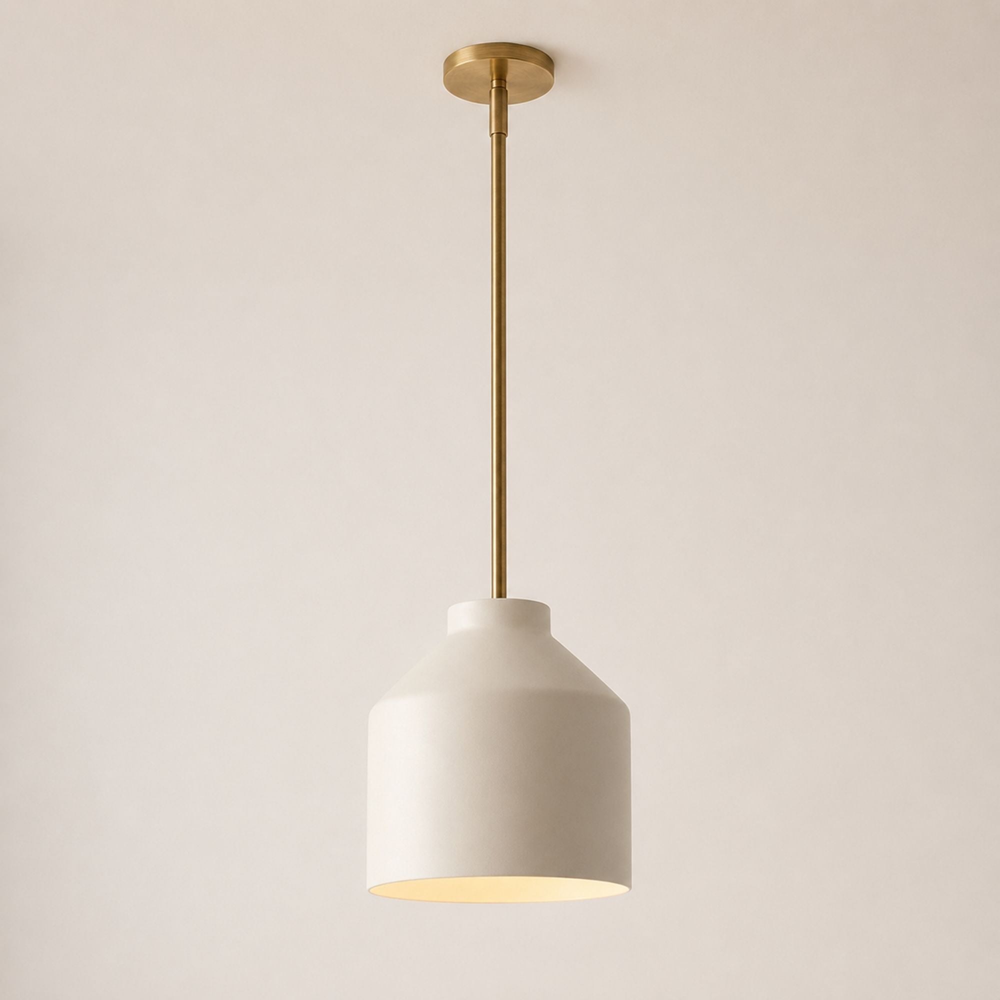 Nerys Pendant Light — 10.75in, Ivory shade, Antique Brass finish