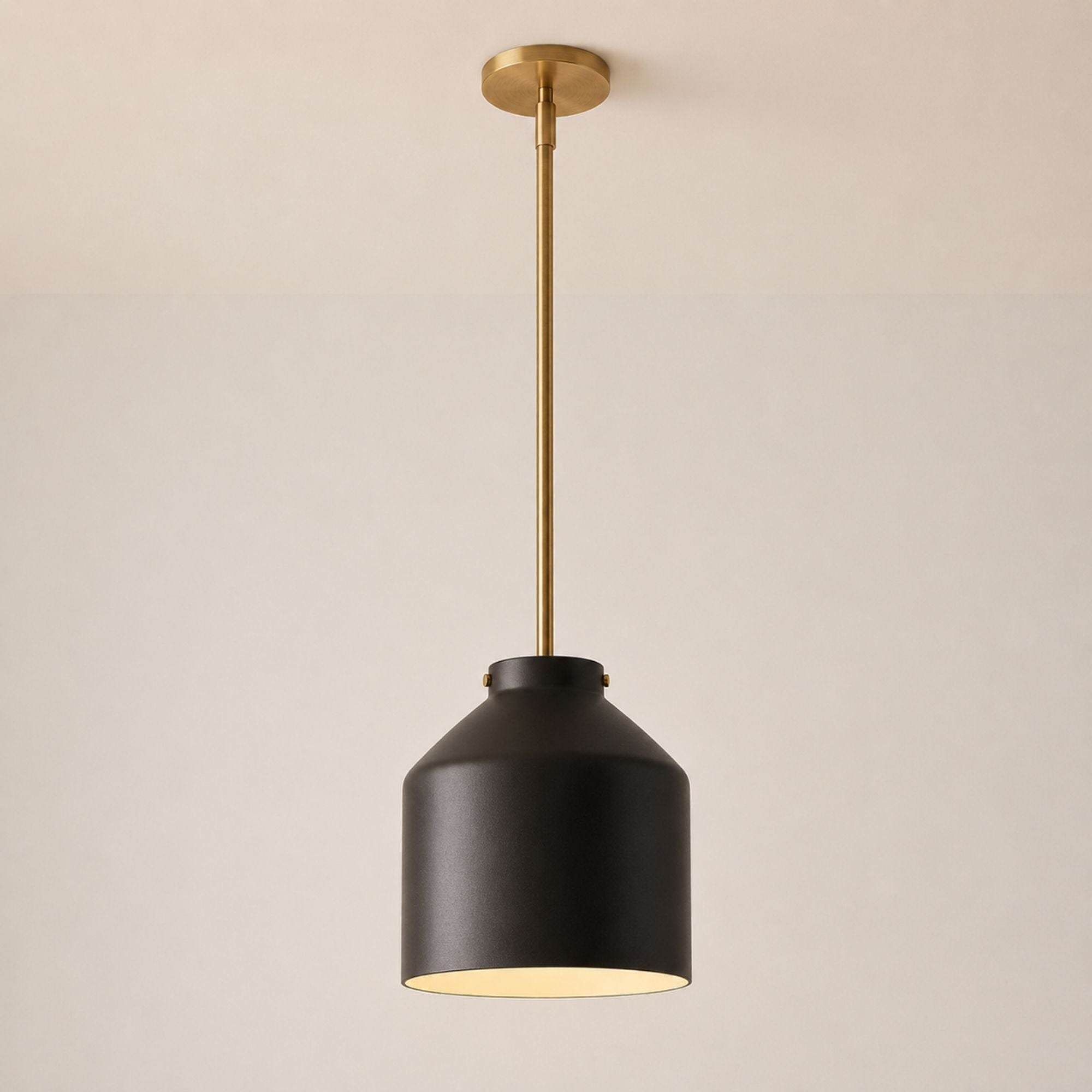 Nerys Pendant Light — 10.75in, Dark Bronze shade, Antique Brass finish