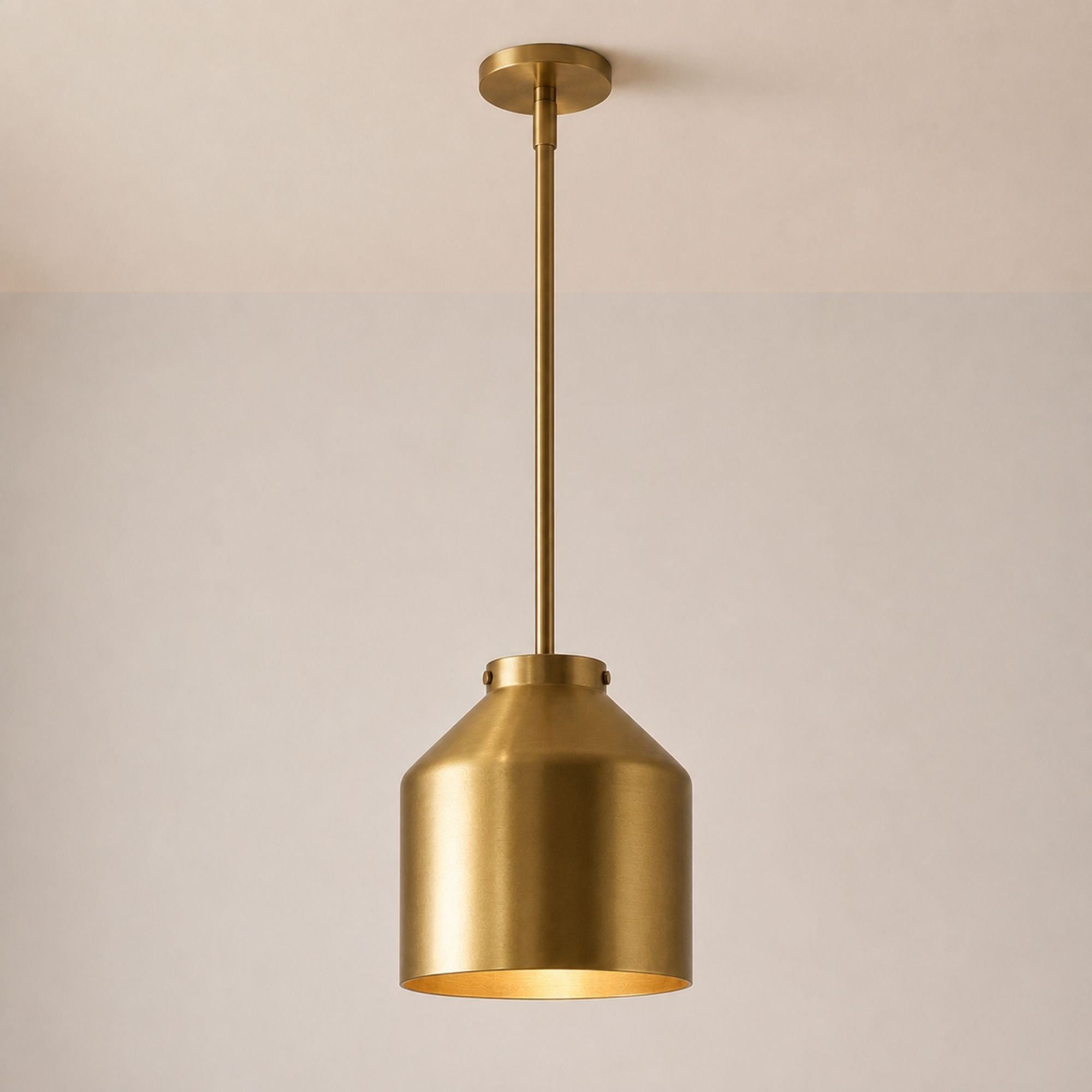 Nerys Pendant Light — 10.75in, Brass shade, Antique Brass finish