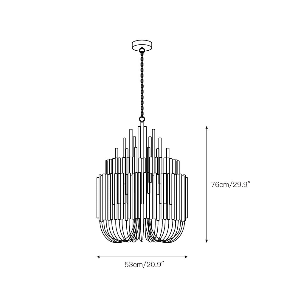 Multi-Stick Wooden Chandelier