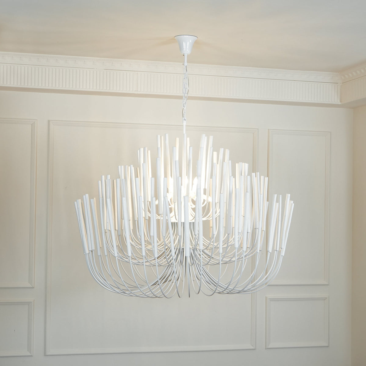 Multi-Stick Wooden Chandelier