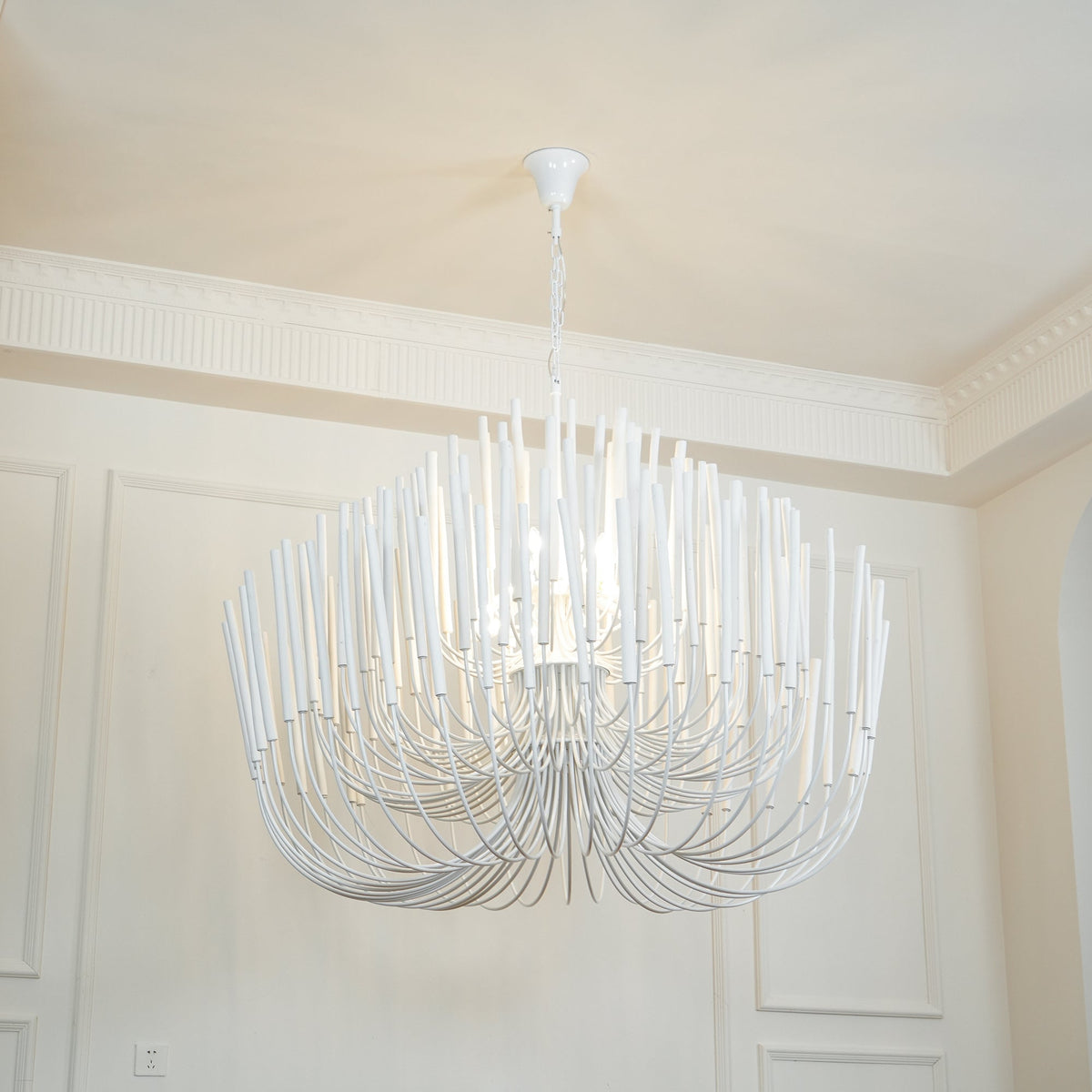 Multi-Stick Wooden Chandelier