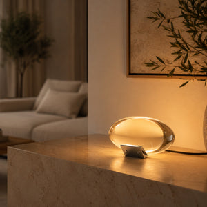 Aurelia Oval Crystal Glass Table Lamp