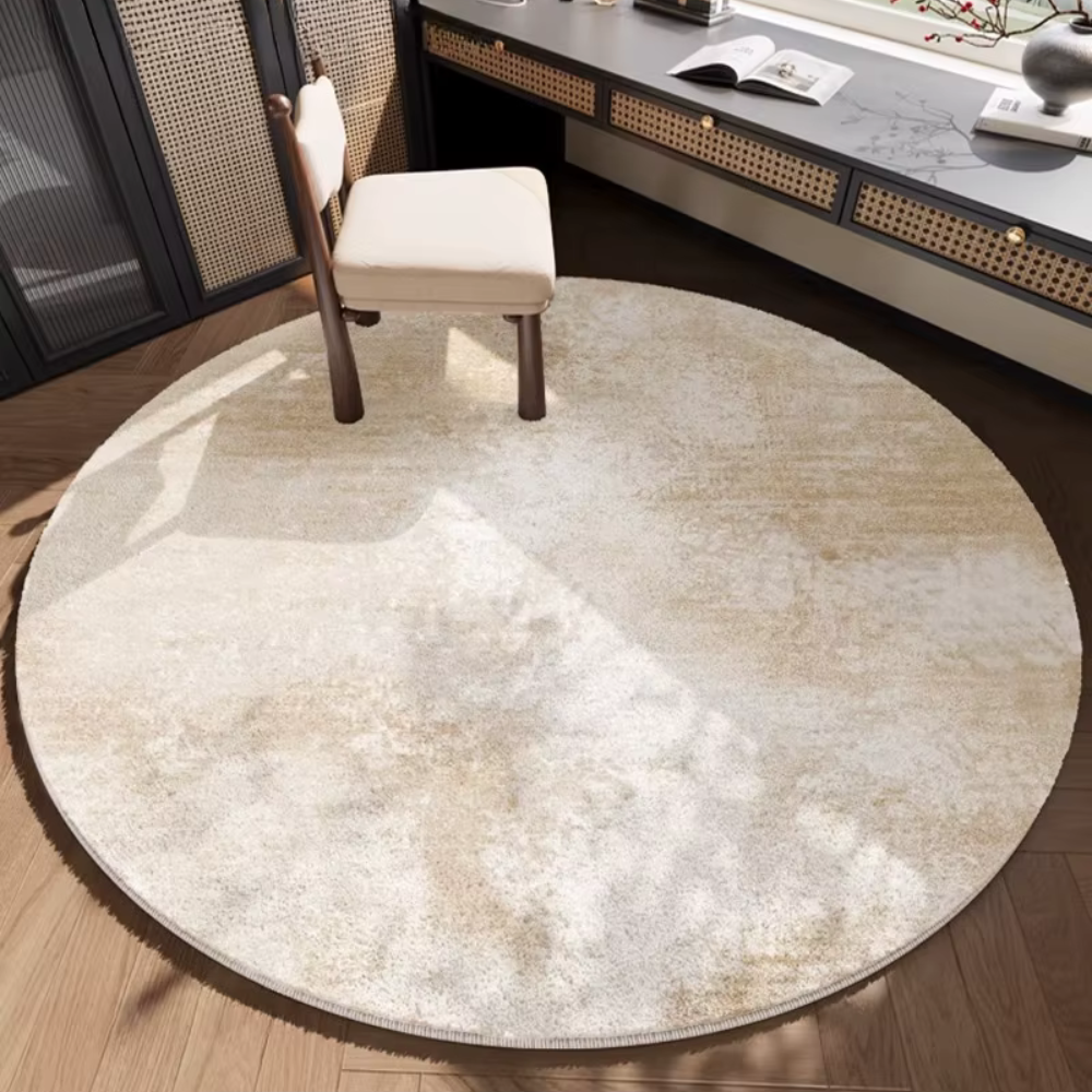Veloria Luxury Round Cream Area Rug | Soft Plush Carpet for Living Room or Bedroom Round Area Rugs