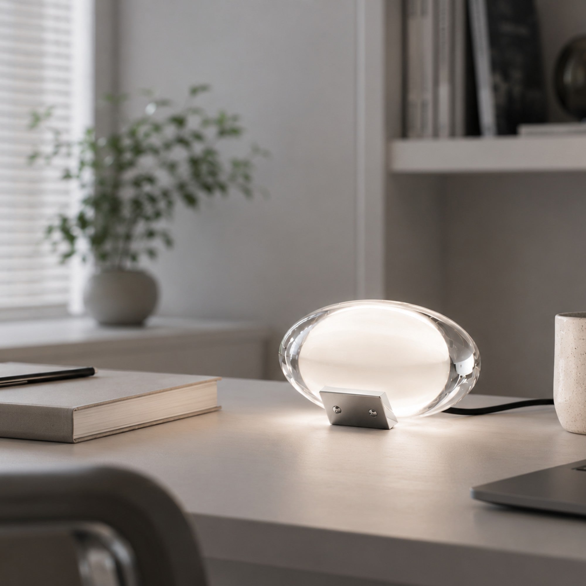 Aurelia Oval Crystal Glass Table Lamp