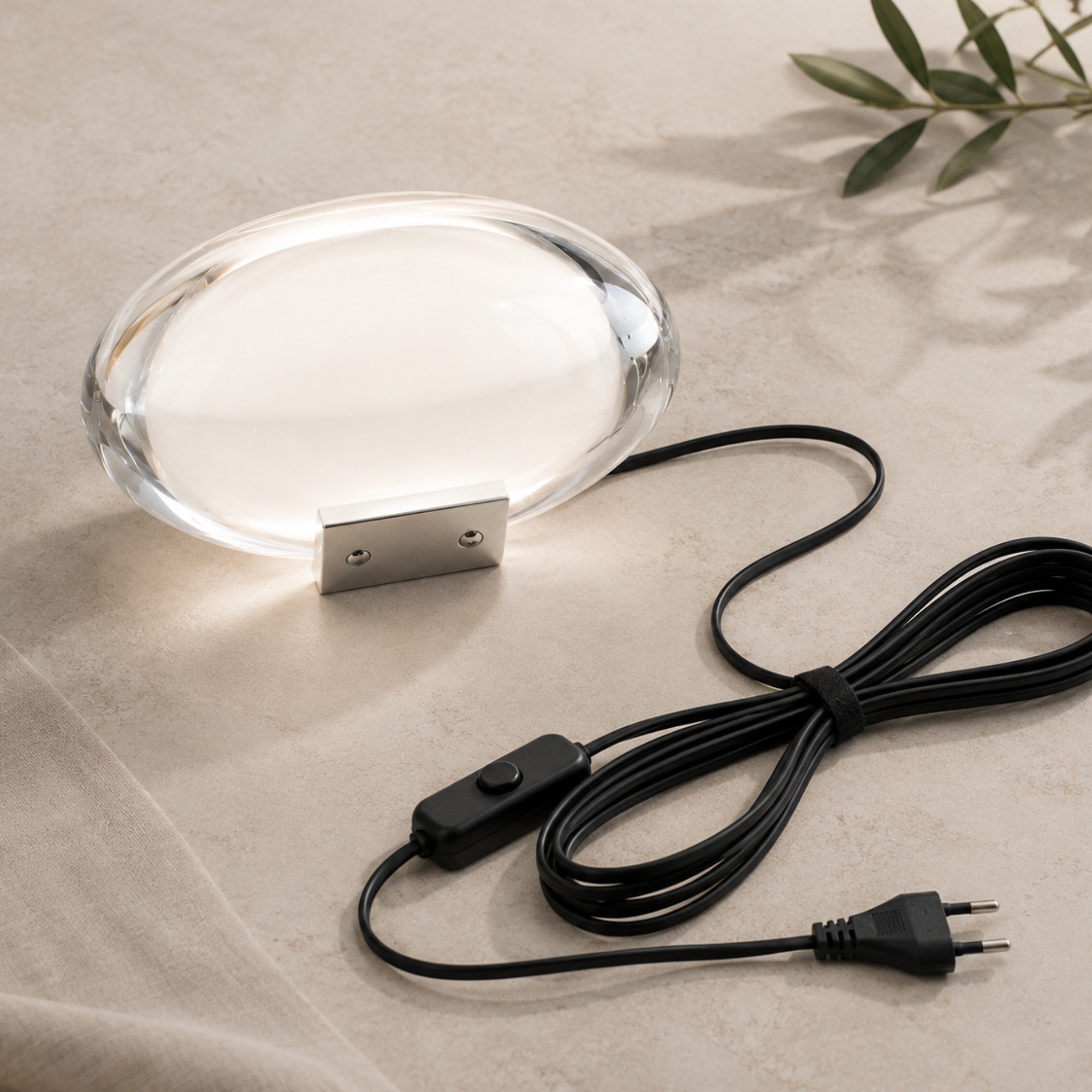 Aurelia Oval Crystal Glass Table Lamp