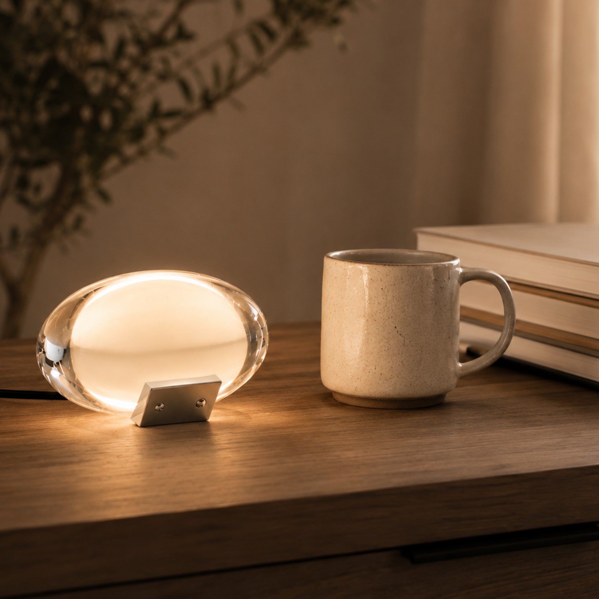 Aurelia Oval Crystal Glass Table Lamp