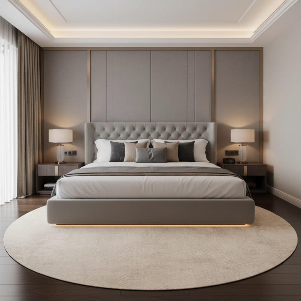 Veloria Luxury Round Cream Area Rug | Soft Plush Carpet for Living Room or Bedroom Round Area Rugs