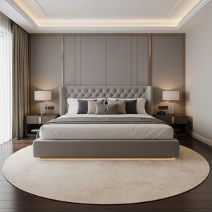 Veloria Luxury Round Cream Area Rug | Soft Plush Carpet for Living Room or Bedroom Round Area Rugs