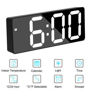 NovaClock - Digital Alarm Clock with LED Time & Temperature Display for Bedroom Alarm Clocks