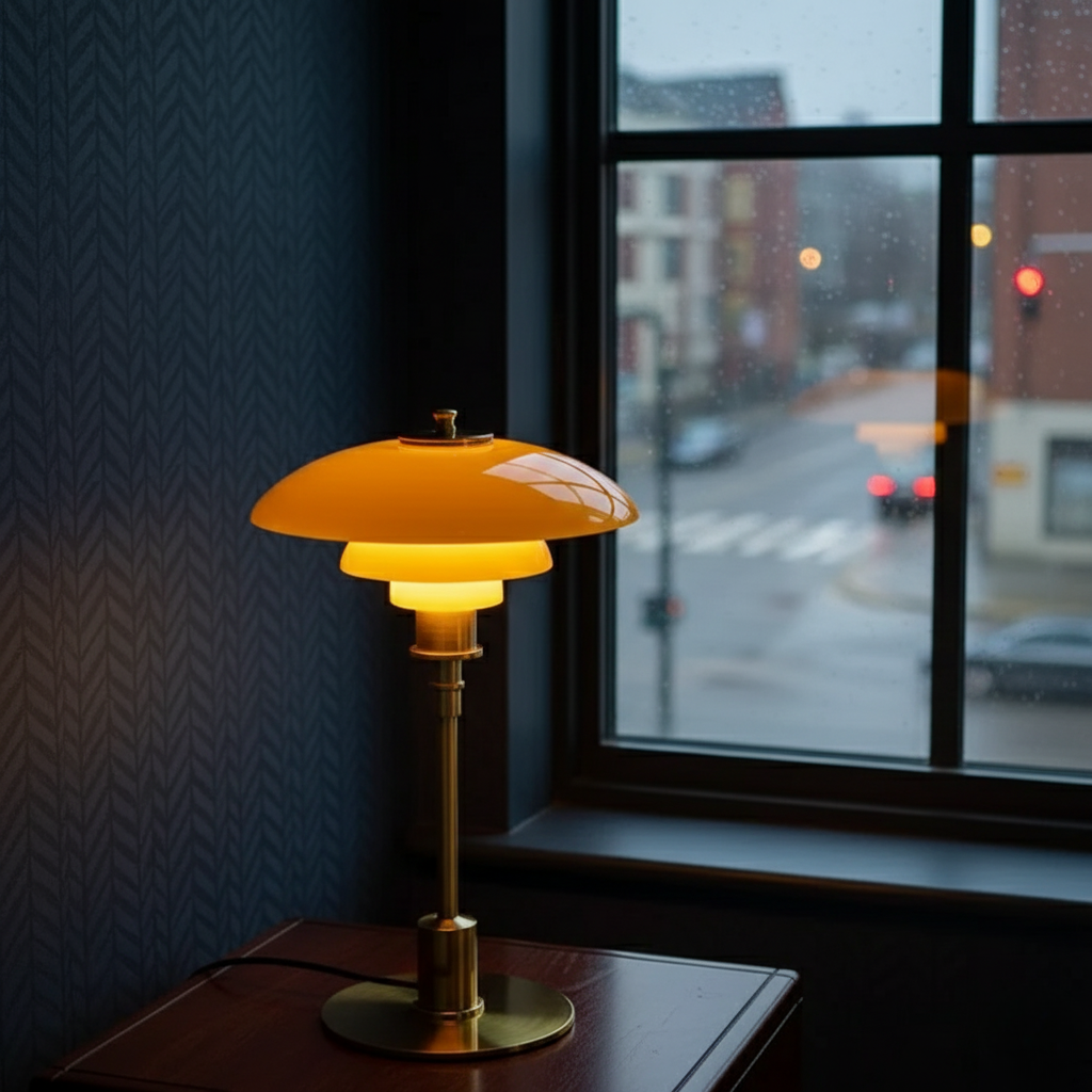 Scandinavian Style Glass Table Lamp - Minimalist LED Bedside & Desk Lighting Table Lamp