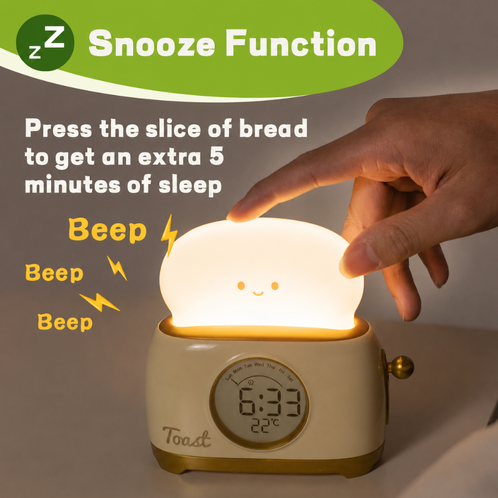 Toastie Kids Alarm Clock with Night Light