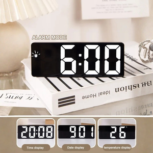 NovaClock - Digital Alarm Clock with LED Time & Temperature Display for Bedroom Alarm Clocks