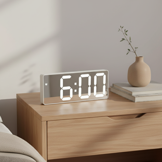 NovaClock - Digital Alarm Clock with LED Time & Temperature Display for Bedroom Alarm Clocks