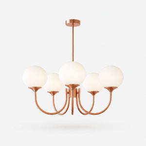 Marshmallow Hand-Sprayed Glass Globe Chandelier