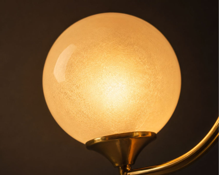 Close detail of a hand-sprayed glass shade