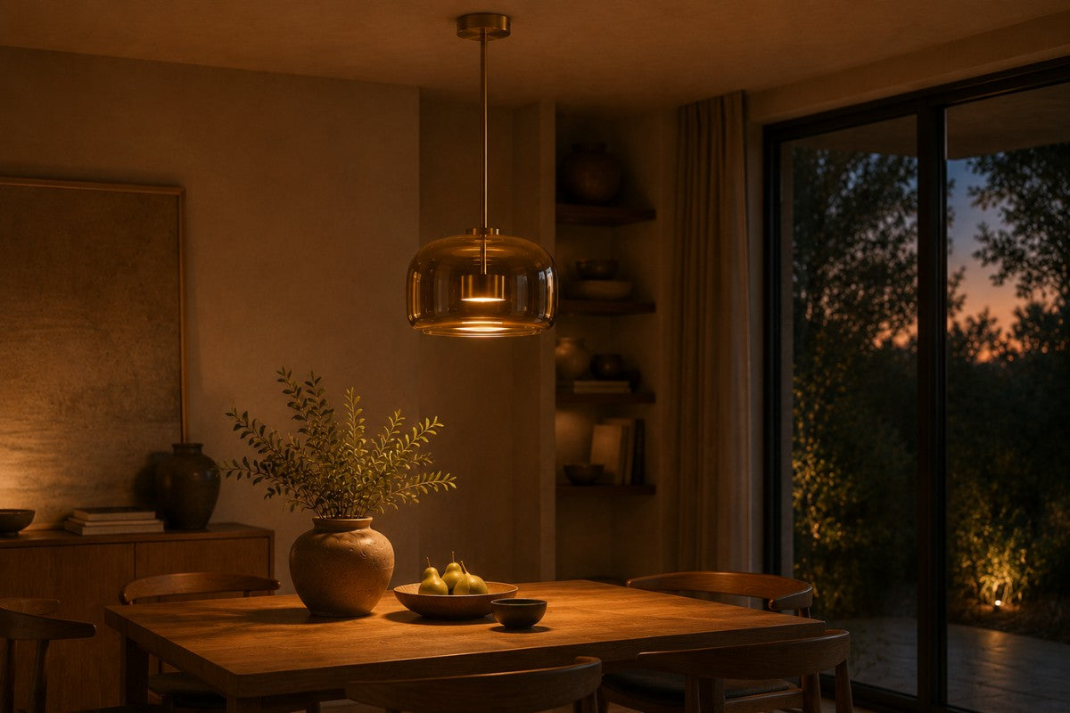 Above a dining table