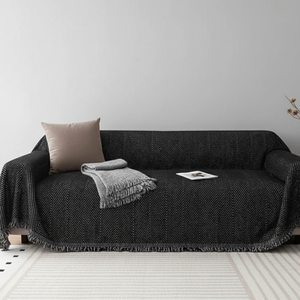 Stripe Herringbone Couch Cover - Durable Non-Slip Slipcover for Dogs & Furniture Protection Sofa Cover