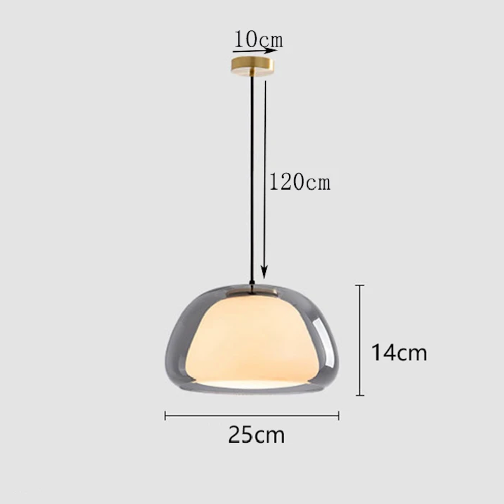 Modern Glass Pendant Light - Adjustable Dome Design for Kitchen Island Ceiling Light