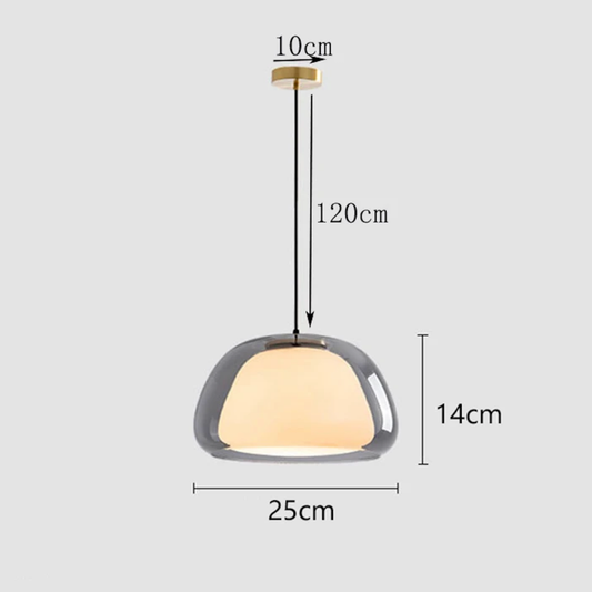 Modern Glass Pendant Light - Adjustable Dome Design for Kitchen Island Ceiling Light