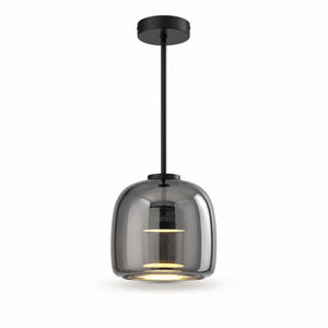 Orbe Hand-Blown Glass Pendant Light — Dimmable, 2 Sizes, Smoke or Amber Glass