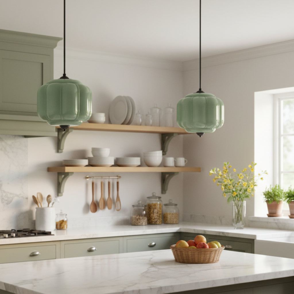 Lumi Vintage Milk Glass Eloise Pendant Light, 1-Light