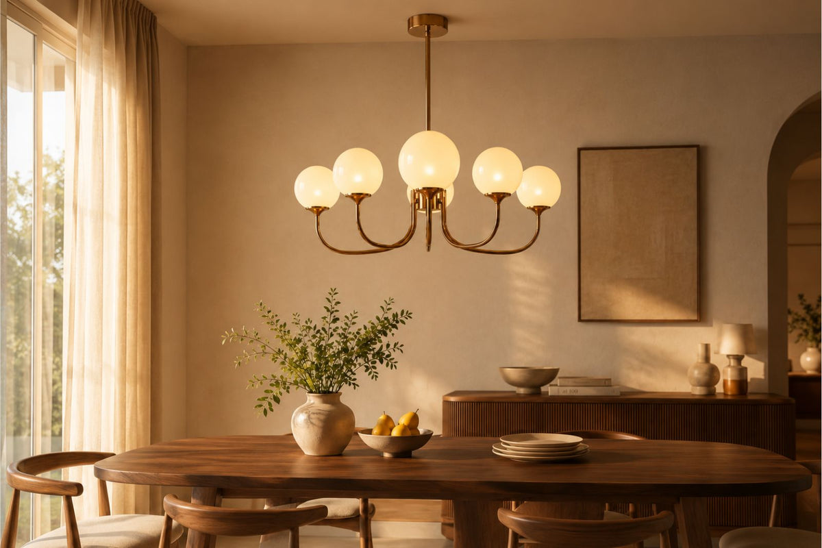 Over a dining table