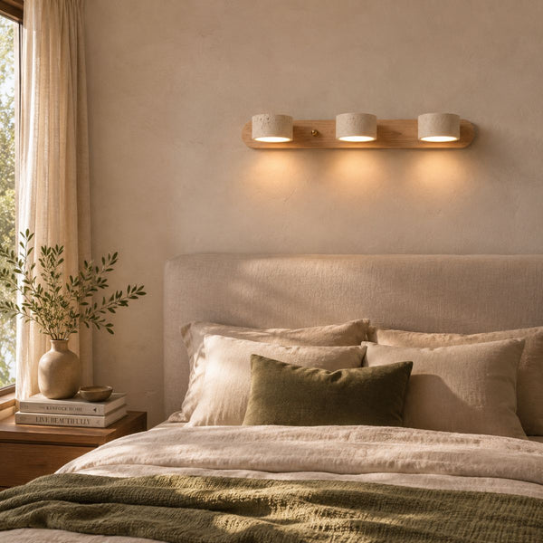 Above a bed