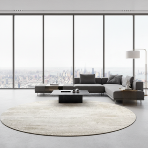 Veloria Luxury Round Cream Area Rug | Soft Plush Carpet for Living Room or Bedroom Round Area Rugs