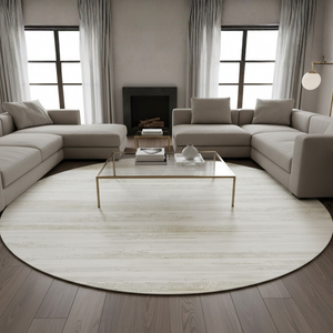 Veloria Luxury Round Cream Area Rug | Soft Plush Carpet for Living Room or Bedroom Round Area Rugs